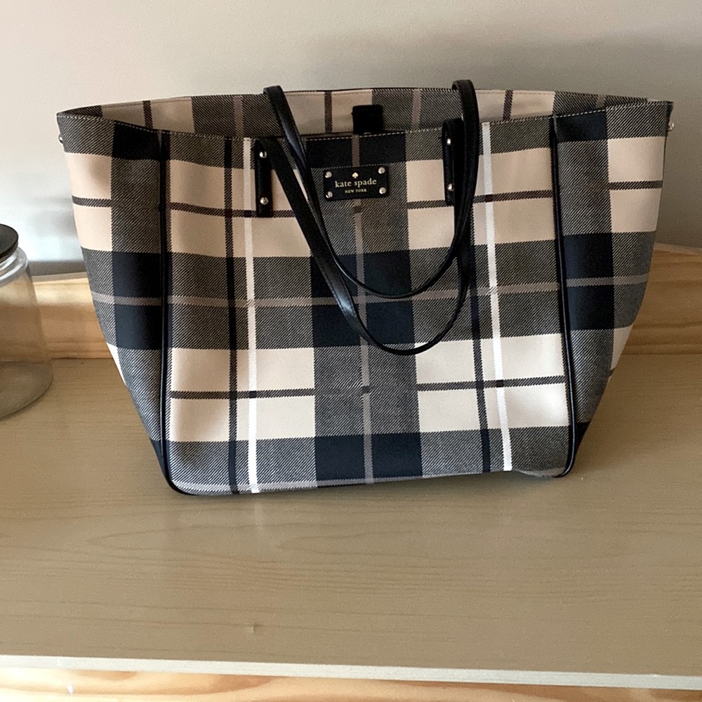 Kate Spade Large Plaid Tote NWOT